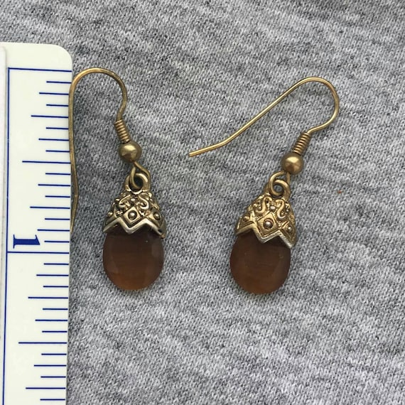 CHIC! Brown faux Amber Victorian style drop small… - image 3