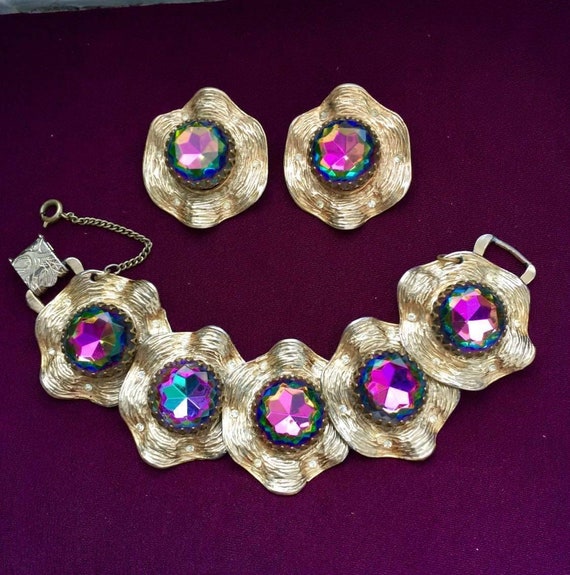 Wow! Vintage Judy Lee Watermelon Rhinestone Brace… - image 3