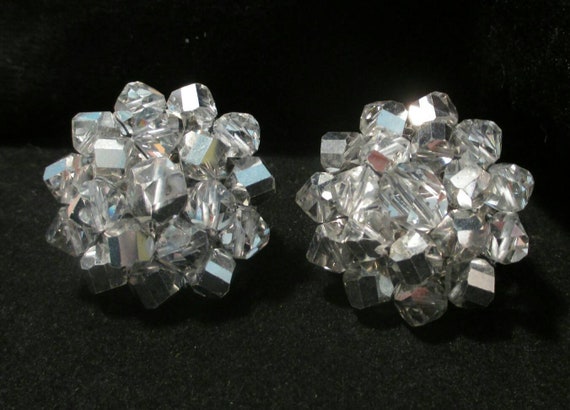 Stunning Vogue Earrings Crystal bling silvertone … - image 1