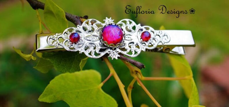 Victorian Hair Slide Dragon Opal Hair Clips Barrettes for Women Hair Claw Womans Barette Hair Accessories Dragons Breath Alligator Clip