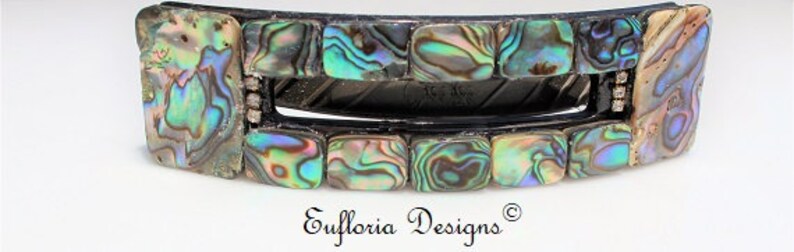 Big Hair Clips for Women Beach Barrette Paua Shell Hair Clip Hair Accessories Abalone Barrette Extra Large French Clip Womans Barette