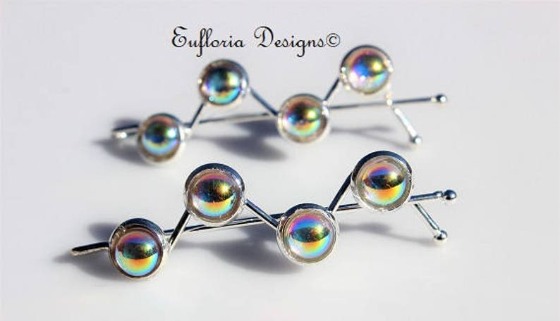 Wedding Barette Rhinestone Hair Clip Vintage Crystal Hair Pins Womens Hair Accessories Hair Barrette for Bride White Glass Hair Clip