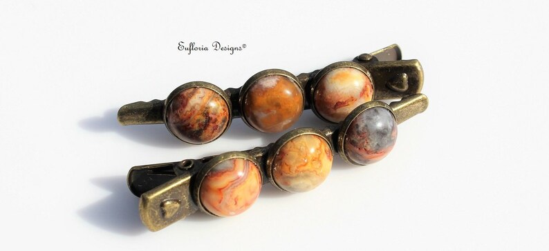 Autumn Hair Clips for Women Womans Barette Hair Accessories Marbled Stone Barrette for Thick Hair Caramel Alligator Clip for Fine Hair