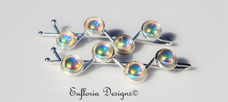 Wedding Barette Rhinestone Hair Clip Vintage Crystal Hair Pins Womens Hair Accessories Hair Barrette for Bride White Glass Hair Clip