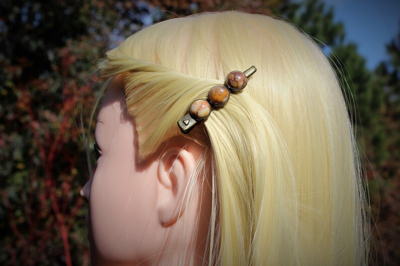 Autumn Hair Clips for Women Womans Barette Hair Accessories Marbled Stone Barrette for Thick Hair Caramel Alligator Clip for Fine Hair