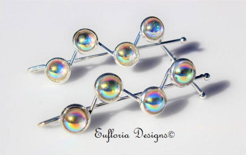 Wedding Barette Rhinestone Hair Clip Vintage Crystal Hair Pins Womens Hair Accessories Hair Barrette for Bride White Glass Hair Clip