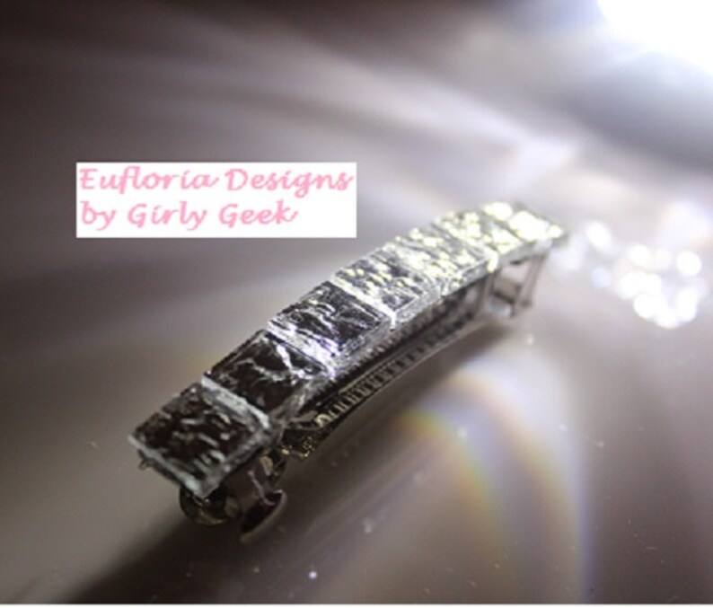 Large Hair Clip Womens Hair Accessories Silver French Barrette Wedding Barrette Thick Hair Barrette Womans Barette Handmade