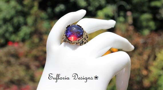 Dragons Breath Opal Ring Women Opal Ring In Aged Brass Round Etsy Dragons Breath Opal Ring Women Opal Ring In Aged Brass Round Etsy