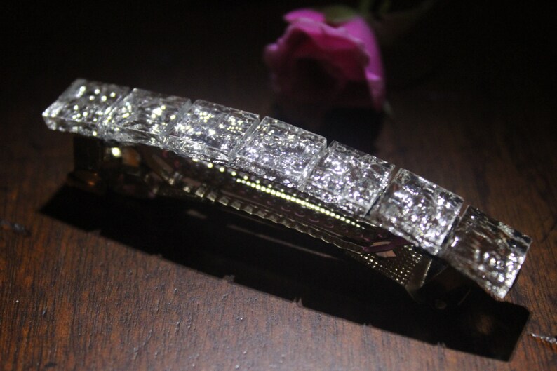 Large Hair Clip Womens Hair Accessories Silver French Barrette Wedding Barrette Thick Hair Barrette Womans Barette Handmade