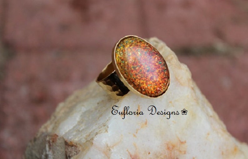 Antique Jewelry Antique Opal Rings for Women Wide Gold Band Womans Ring Size 6 7 8 9 Gift Statement Ring Vintage Large Oval Stone Ring