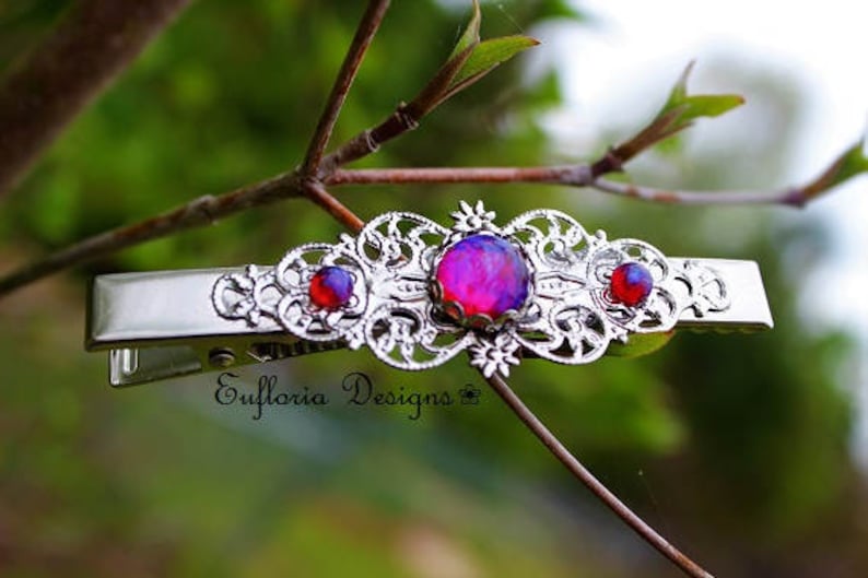 Victorian Hair Slide Dragon Opal Hair Clips Barrettes for Women Hair Claw Womans Barette Hair Accessories Dragons Breath Alligator Clip
