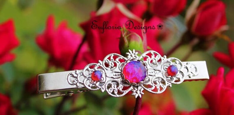 Victorian Hair Slide Dragon Opal Hair Clips Barrettes for Women Hair Claw Womans Barette Hair Accessories Dragons Breath Alligator Clip