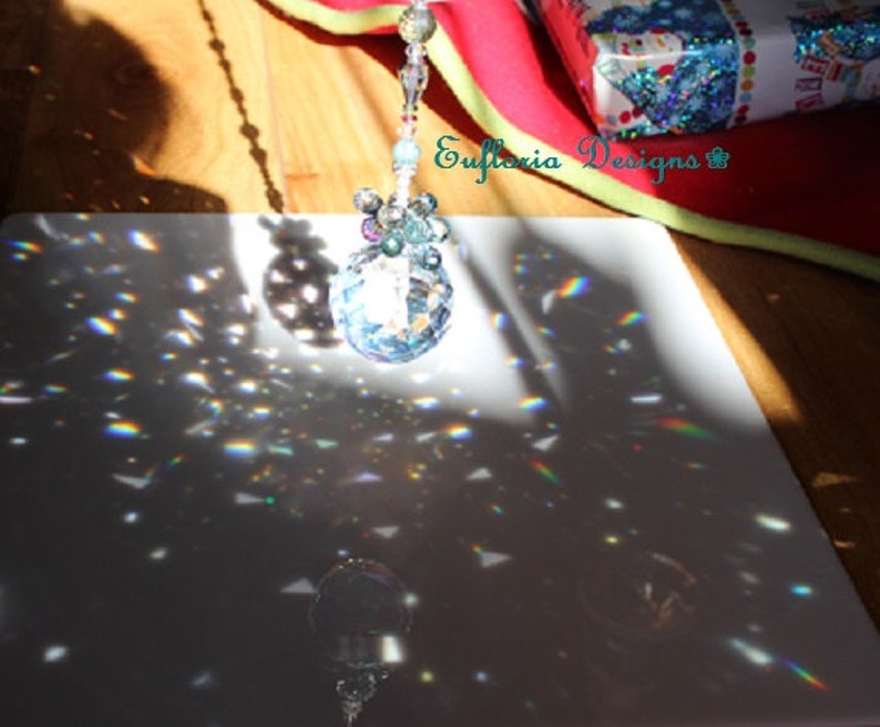 Anniversary Gift for Wife Ceiling Fall Pull Large Faceted Ball Prism for Window Crystal Hanging Sun Catcher Rainbow Suncatchers