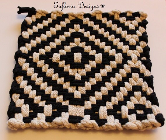 Large Cotton Fabric Pot Holders Autumn Trivet Pot Holder Woven Hand Woven Pot Holders Orange Hotpad Baking Gift Halloween Kitchen Decor