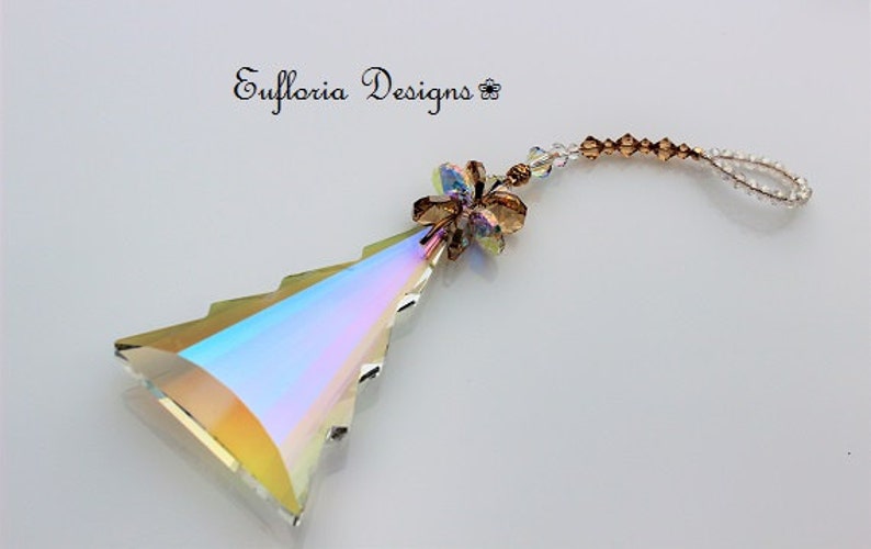 Large Prism Christmas Tree Suncatcher Window Sun Catcher Beaded Window Hanging Glass Ornament Crystal Sun Catchers Beaded Suncatchers