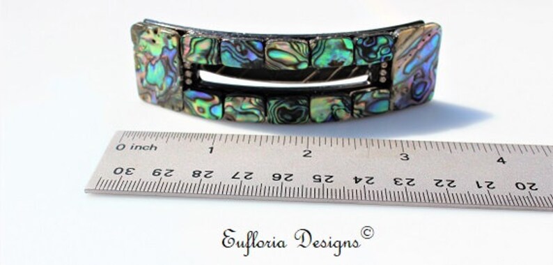Big Hair Clips for Women Beach Barrette Paua Shell Hair Clip Hair Accessories Abalone Barrette Extra Large French Clip Womans Barette