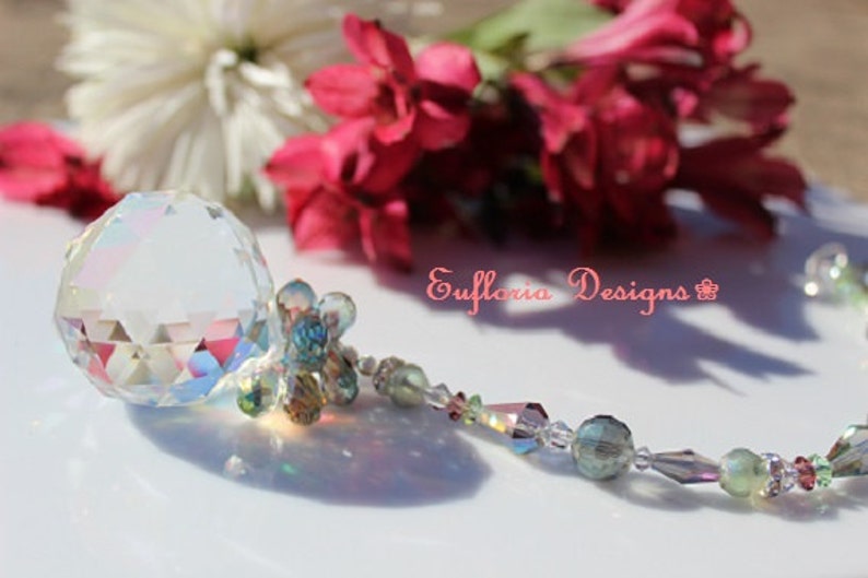 Anniversary Gift for Wife Ceiling Fall Pull Large Faceted Ball Prism for Window Crystal Hanging Sun Catcher Rainbow Suncatchers