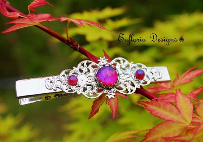 Victorian Hair Slide Dragon Opal Hair Clips Barrettes for Women Hair Claw Womans Barette Hair Accessories Dragons Breath Alligator Clip