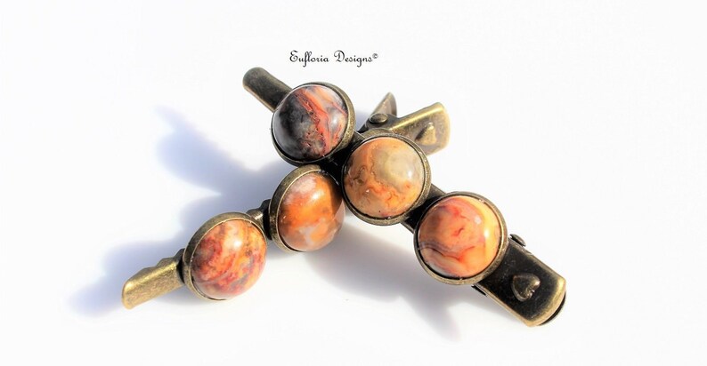 Autumn Hair Clips for Women Womans Barette Hair Accessories Marbled Stone Barrette for Thick Hair Caramel Alligator Clip for Fine Hair