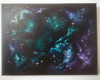 Shining Stars - Original Oil Painting A4 size - Free UK Postage