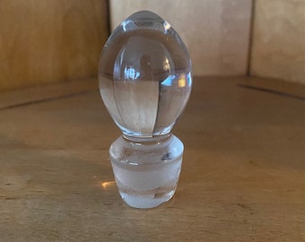 Vintage Glass Decanter Stopper, Vintage Clear Glass Bottle Stopper