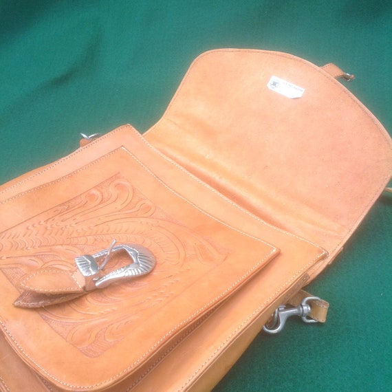 Tooled Leather Shoulder Bag - image 4