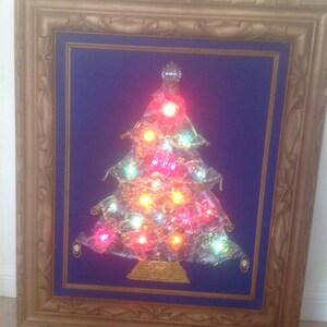 Costume Jewelry and Beach Glass Christmas Tree Vintage