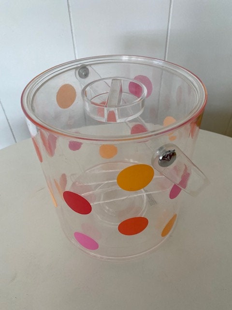 Multi Color Polka Dot Ice Bucket Set