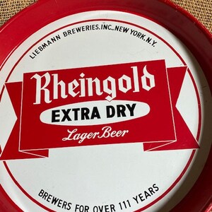 Vintage Rheingold Extra Dry Lager Beer Tray image 10