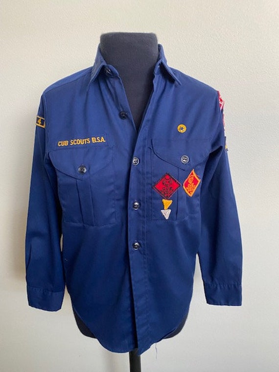 Vintage Cub Scout Uniform Shirt- Long Sleeved