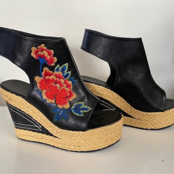 embellished peep toe heels