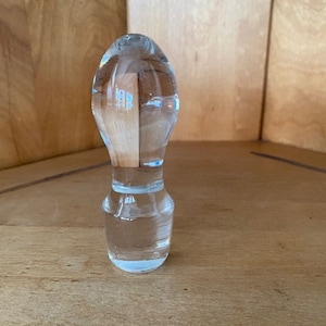 Vintage Glass Decanter Stopper, Vintage Clear Glass Bottle Stopper 4" Tall