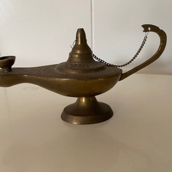 Vintage Brass Genie Lamp From India