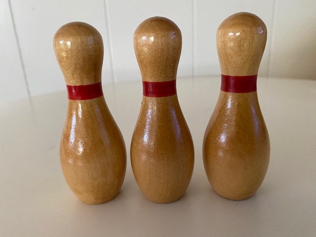 3x Wagner & Adler Rubber Band Duck Pins Vintage Bowling Pin Retro Set