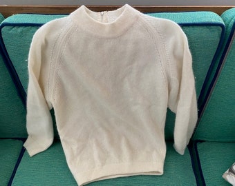 Vintage Rosecrest Lambswool Sweater, Full Fashioned Fur Fiber
