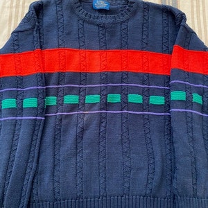 Vintage Pendleton Lobo Cotton Cable Knit Sweater, size L
