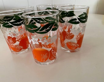 Gobelets à jus d'orange vintage de 6 onces