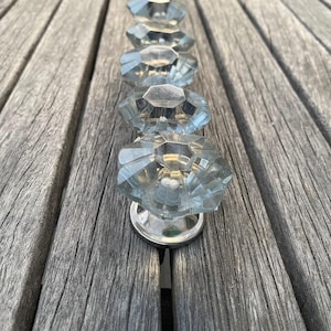 Five Matching Clear Glass Drawer Small Knobs