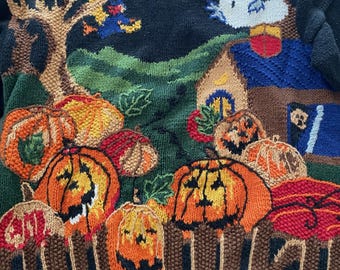 Charter Club Classic Hand Knit Halloween Sweater, size L