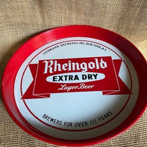 Vintage Rheingold Extra Dry Lager Beer Tray image 2