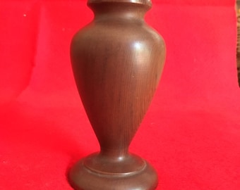 California Redwood Turned Burl Wood Vase