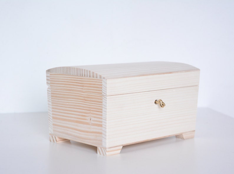 Large Wooden Treasure Chest With Key Wooden Box Lock Wedding Etsy