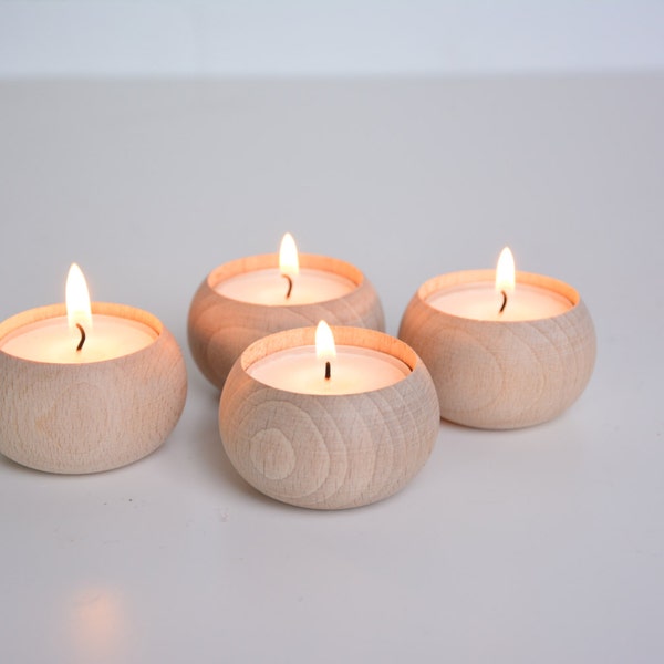 Wood Tealight Holder Etsy