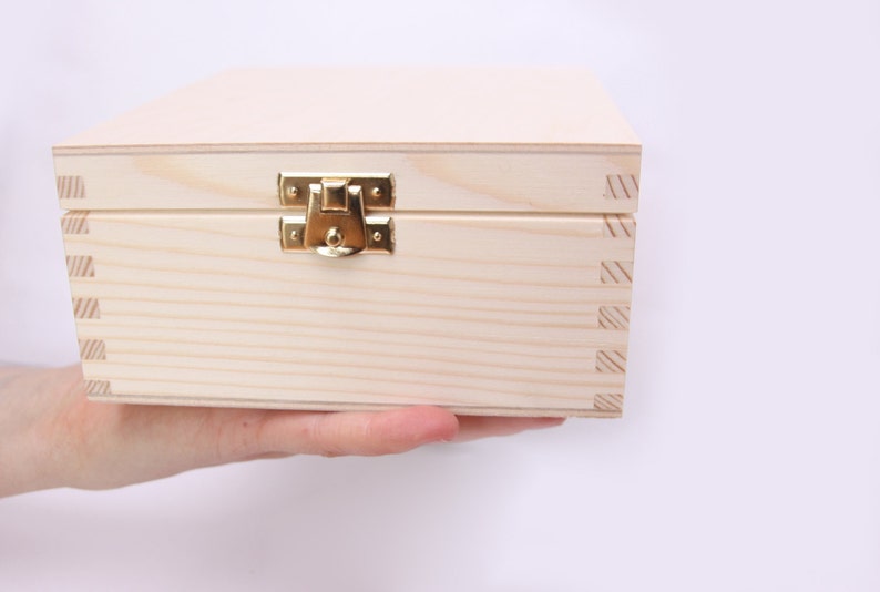 Wooden Tea Box Unfinished 4 Compartments Display Box Etsy