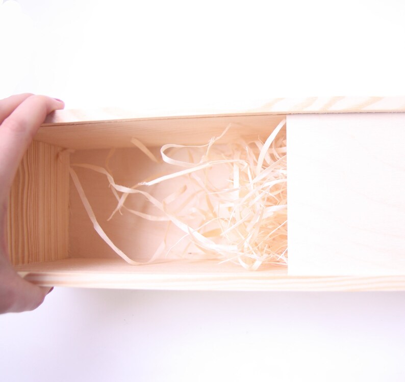 Wooden Wine Box Unfinished Wine Box Bottle Box Sliding Lid Etsy