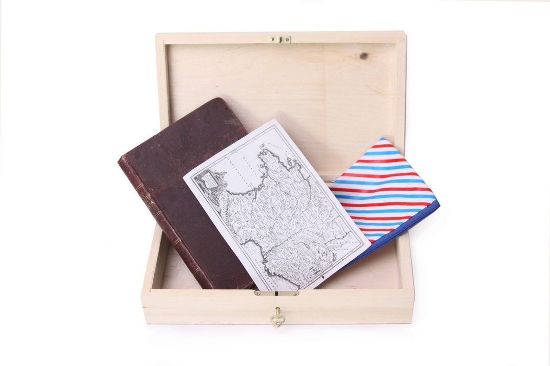 Large Wooden Box With Key Treasure Box Key Lock Treasure - Etsy