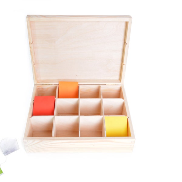 Wooden Tea Box Etsy