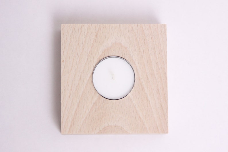 Wooden tea light holder unfinished plain unpainted wood Etsy