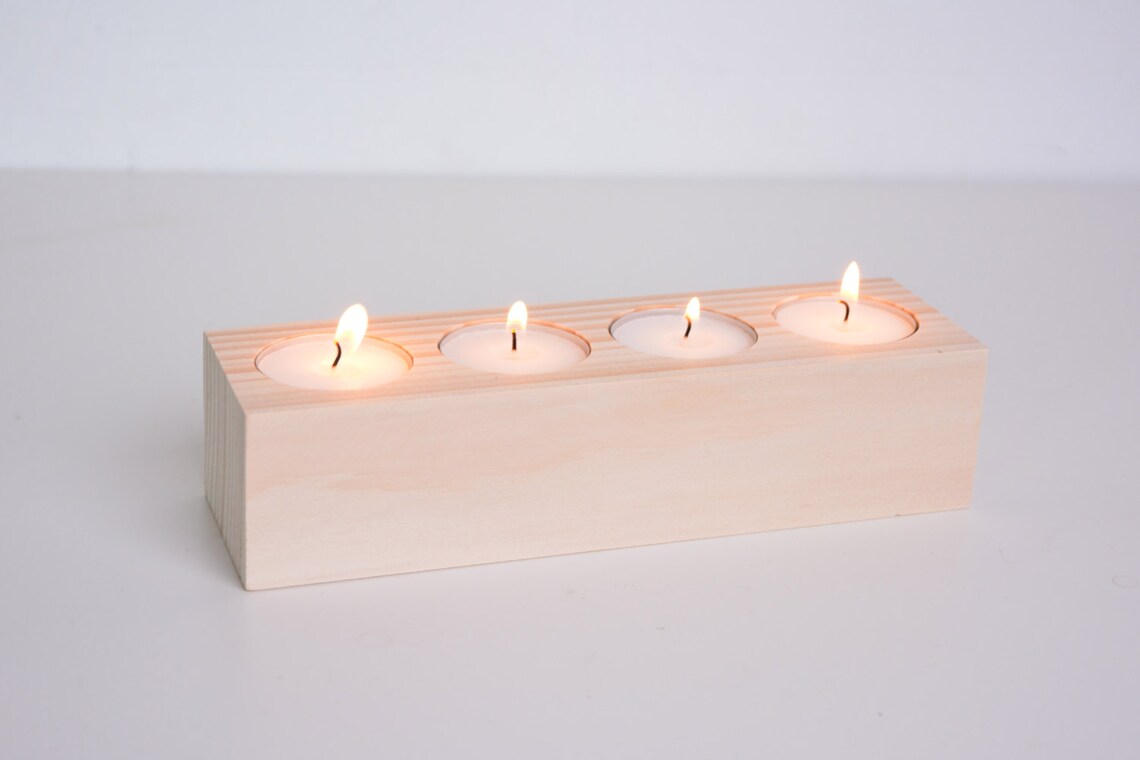 Wooden tea lights holder unfinished plain unpainted wood Etsy 日本