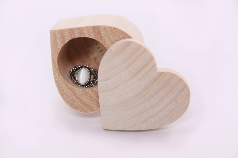 Heart Shaped Wooden Box Unfinished Wooden Ring Box Jewelry Etsy